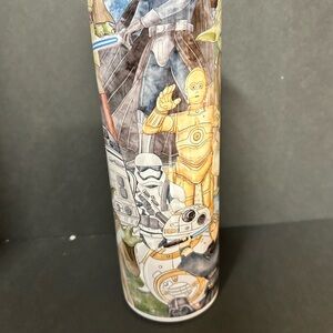 Star Wars Character Collage Travel Tumbler - Gold & White Accents
